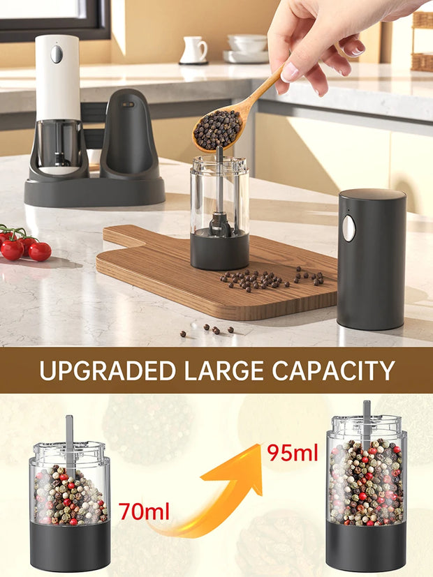 Electric Automatic Salt and Pepper Grinder Set Rechargeable With USB Gravity Spice Mill Adjustable Spices Grinder Kitchen Tools