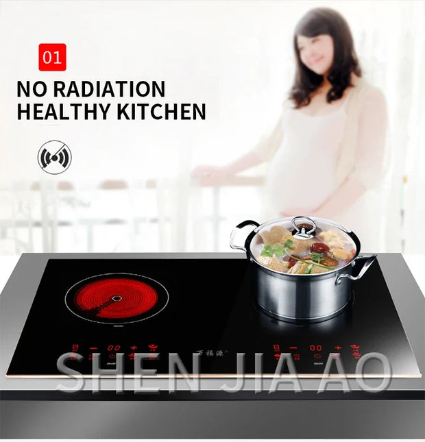 2200W*2 Induction Cooker Smart Double-head Electric Ceramic Stove Desktop Double Stove Induction Cooker Stir Fry