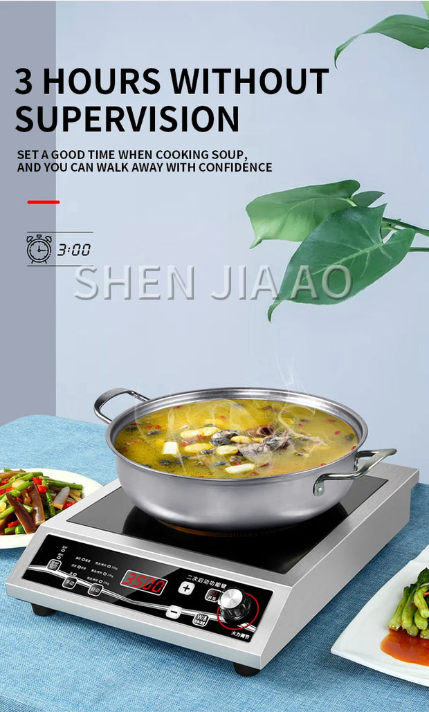 3500W high-power single-head induction cooker button control maximum load-bearing 50KG black crystal panel YS-3505