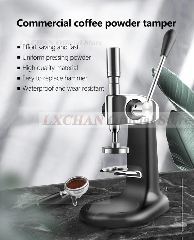 LXCHAN Coffee Tamper Manual Flat Tamper Espresso Quantitative Labor Saving Coffee Tool Tamper 57.5mm/58mm with 2 Sizes