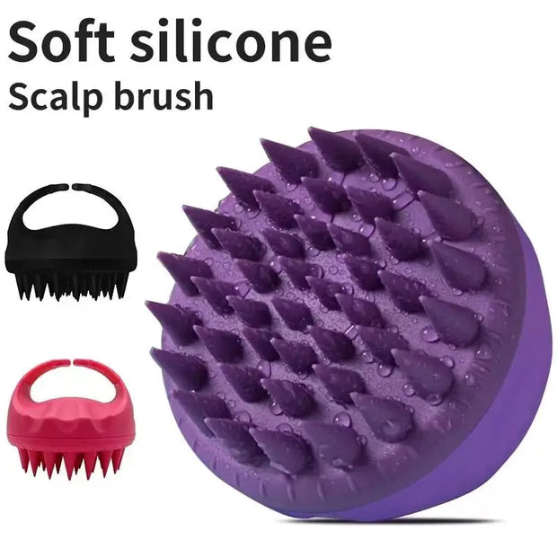 Scalp Scrubber Shampoo Brush Massager Clean Scalp Comb With Handle Hair Washing Brush Scalp Exfoliator Brush Head Scrubber Tools