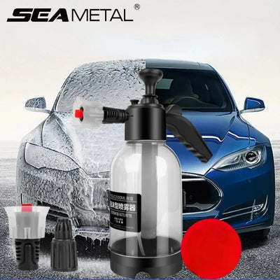 SEAMETAL 2L Car Wash Spray Bottle Foam Sprayer Hand Pump Foam Sprayer Car Air Pressure Spray Washer Auto Window Cleaning Tools