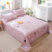 Kawaii Cartoon Pig Flat Sheet Twin Queen for Boy Girl Teen Room Decor Pink Bed Sheet Set 100% Cotton Bed Cover with 2 Pillowcase