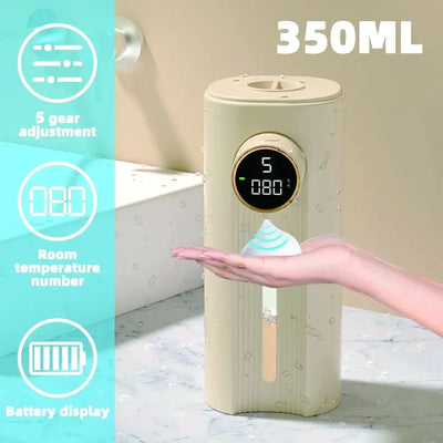 2023 New IPX6 Automatic Foam Soap Dispenser HD LED Display Liquid Soap Dispensers Bathroom Infrared Sensor Hand Washing Machine