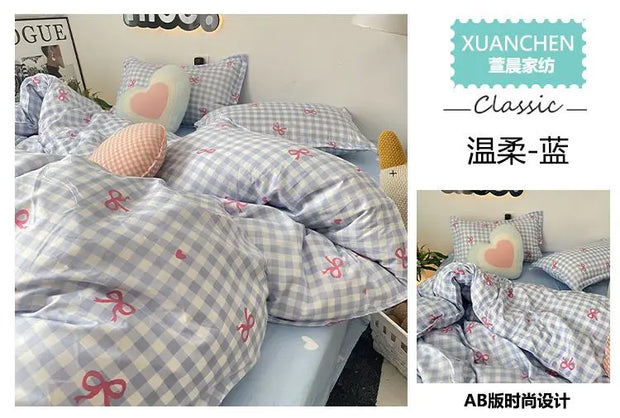 4 stuks/set Kawaii Anime Cartoon Doraemon Beddengoed Quilt Cover Student Beddengoed Zacht Microvezel Bedsprei Lichtgewicht Dekbedovertrek Geschenken