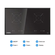 Supplier 2 Burner Built-in Digital Ceramic Cooktop 304 Stainless Steel Touch Cooker Induction Cooktops