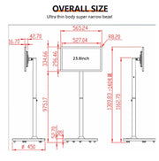 Standby me 22 24 27 32 inch Moving Smart portable Television Monitor Touch Screen Rolling Rechargeable Tv Stand On Wheels