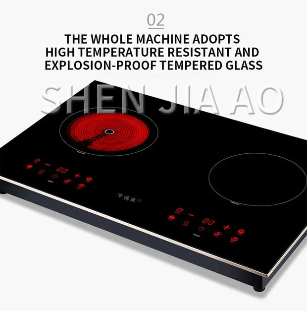 2200W*2 Induction Cooker Smart Double-head Electric Ceramic Stove Desktop Double Stove Induction Cooker Stir Fry