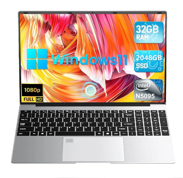 Leno 15,6'' Office-laptop 32 GB DDR4 1024 GB SSD Windows 11 N5095 Notebookcomputer IPS FHD 1080P-scherm 5G/2,4 GHz WiFi USB 3.0