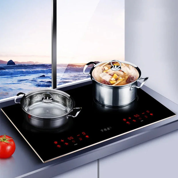 2200W*2 Induction Cooker Smart Double-head Electric Ceramic Stove Desktop Double Stove Induction Cooker Stir Fry