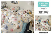 4 stuks/set Kawaii Anime Cartoon Doraemon Beddengoed Quilt Cover Student Beddengoed Zacht Microvezel Bedsprei Lichtgewicht Dekbedovertrek Geschenken