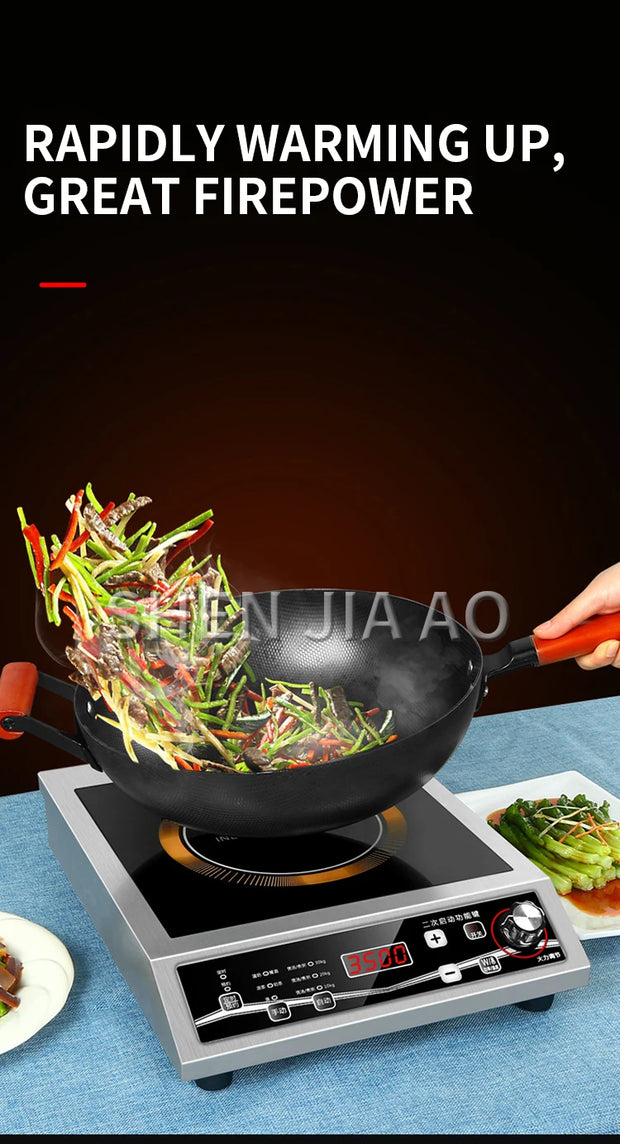 3500W high-power single-head induction cooker button control maximum load-bearing 50KG black crystal panel YS-3505