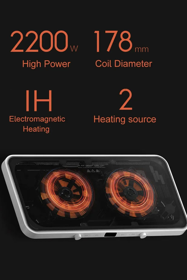 XIAOMI MIJIA Mi Home Xiaomi Double Port Induction Cooker Large Baking Plate Set Multi functional Cooking Pot Electric Oven