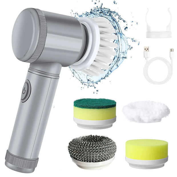 NEW Electric Spin Scrubber,Bathroom Cleaning Brush Power Scrubber with 5 Replaceable Brush Heads, Electric Cleaning Brush