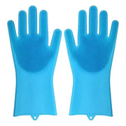 Dishwashing Cleaning Gloves Magic Silicone Rubber Dish Washing Gloves for Household Sponge Scrubber Kitchen Cleaning Tools