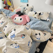 4 stuks/set Kawaii Anime Cartoon Doraemon Beddengoed Quilt Cover Student Beddengoed Zacht Microvezel Bedsprei Lichtgewicht Dekbedovertrek Geschenken