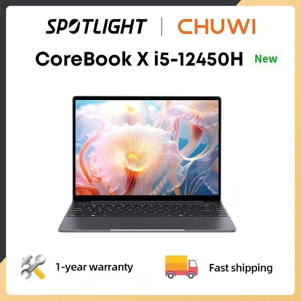 CHUWI Corebook X 2024 Laptop i5-12450H 8Cores 14 inch FHD IPS Screen 16GB RAM 512GB SSD WIFI 6 Windows 11 Gaming NoteBook PC