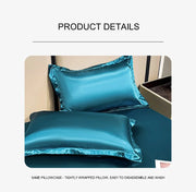 WOSTAR Luxury satin rayon elastic fitted sheet kit mattress cover summer silky bedspread couple double bed bedsheet king size 90