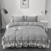 2/3pcs Lace Ruffle Bedding Set Luxury Bed Skirt Sheet Bedspread Korean Duvet Cover Girls Princess Bedspread Pillowcases