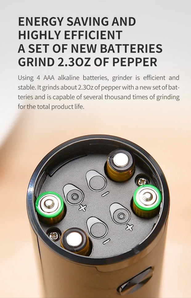 Electric Automatic Salt and Pepper Grinder Set Rechargeable With USB Gravity Spice Mill Adjustable Spices Grinder Kitchen Tools