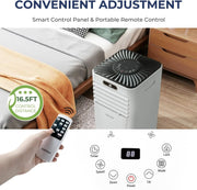 Portable Air Conditioner, 10000BTU Air Cooler with Drying, Fan, Sleep Mode, 2 Speeds, 24H Timer Function, Remote Control