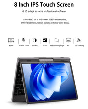 CRELANDER P8 8 Inch Mini Laptop Touchscreen Rotating 360 Degree Intel Alder N100 12GB WiFi6 Notebook Tablet PC Protable Laptops