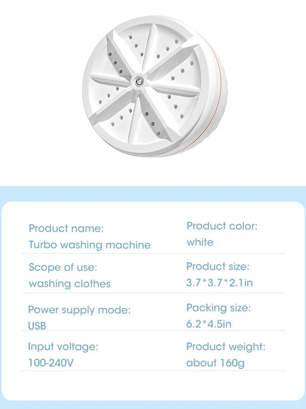 Mini Washing Machine USB Rotating Turbine Portable Washing Machine For Socks shirt Underwear Wash For Travel Home Business Trip