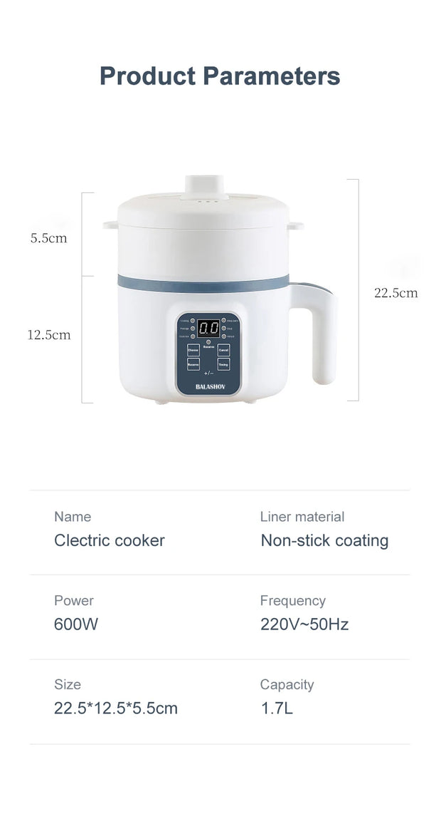 Electric Rice Cooker Multicooker Multifunction Pot Mini Hotpot Pan Soup Home Appliances for The Kitchen Pots Offers 1-2 People