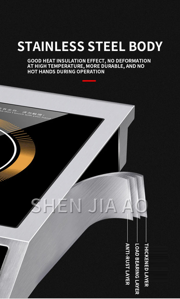 3500W high-power single-head induction cooker button control maximum load-bearing 50KG black crystal panel YS-3505