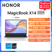 HONOR MagicBook X14 Pro 2024 Laptop Intel Core i5-13500H AMD Ryzen R5 16GB 512GB 1TB 14"Inch FHD Notebook Ultrabook Computer PC