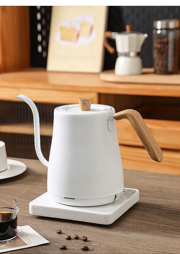 110V/220V Electric Kettle Hand Brew Coffee Pot Slender Mouth Pot Gooseneck Jug Teapot Home 304 Stainless Steel Kettle 1000W