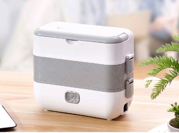 110V/220V Electric Rice cooker Portable Heating Lunch Box with 2/4 Stainless Steel Liner Food Warmer Steamer for Home Office