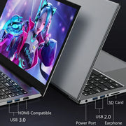 15.6 Inch Gaming Laptop Intel i7 1360P NVIDIA MX550 2G i9 10880H IPS Fingerprint Office Ultrabook Slim Notebook Windows 11 WiFi