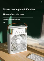 Portable Humidifier Fan Air Conditioners USB Electric Fan LED Night Light Water Mist Fun 3 In 1 Air Cooler Humidifie For Home