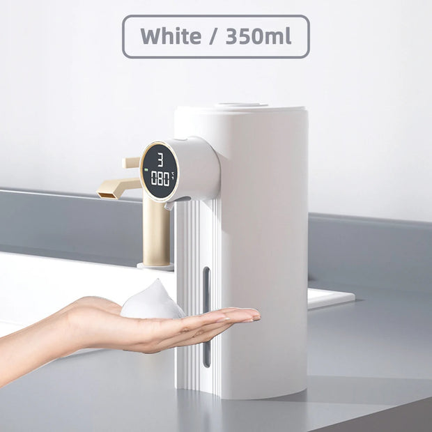 2023 New IPX6 Automatic Foam Soap Dispenser HD LED Display Liquid Soap Dispensers Bathroom Infrared Sensor Hand Washing Machine