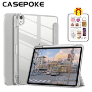 Case for iPad 7th 8th 9th 10.2 Cover Transparent with Pencil Holder Tablet Case for iPad Air 4 5 10.9 5th 6th 9.7 Pro 12.9 funda