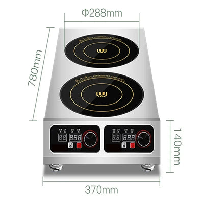 Commercial Induction Cooker Two-head High-power Claypot Stove 3500W Induction Cooker Double-head 2-eye Flat Induction Cooktop