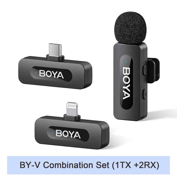 BOYA BY-V Professional Wireless Lavalier Mini Microphone for iPhone iPad Android Live Broadcast Gaming Recording Interview Vlog