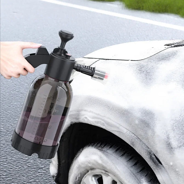 2L Hand Pump Foam Sprayer Snow Foam Gun Nozzle With Pressure Relief Valve Car Wash Spray Bottle Window Cleaning Tools