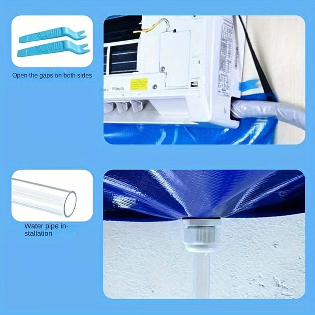 5/7/10/11pcs Air Conditioner Cleaning Cover Kit Clean Tool Waterproof Dust Protection Bag Air Conditioners Cleaner 36000 Btu Set