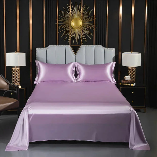 Luxury Satin Bedding Set Duvet Cover with Pillowcase European Style King Queen Size Comfortable Bed Set Bed Covers Linen Sheet