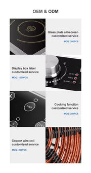 Supplier 2 Burner Built-in Digital Ceramic Cooktop 304 Stainless Steel Touch Cooker Induction Cooktops