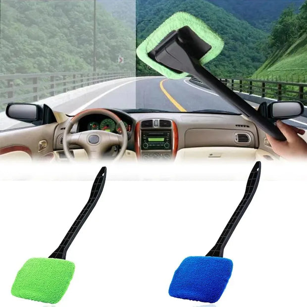 Car Cleaning Wash Tool with Long Handle Car Window Cleaner Washing Kit Windshield Wiper Microfiber Wiper Cleaner Cleaning Brush