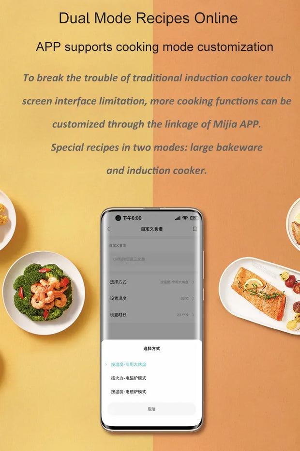 XIAOMI MIJIA Mi Home Xiaomi Double Port Induction Cooker Large Baking Plate Set Multi functional Cooking Pot Electric Oven