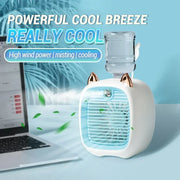 Portable USB Mini Air Cooler Fan Water Cooling Fan with 3 Speed 2 Modes Spray Humidifier Purifier for Car Home