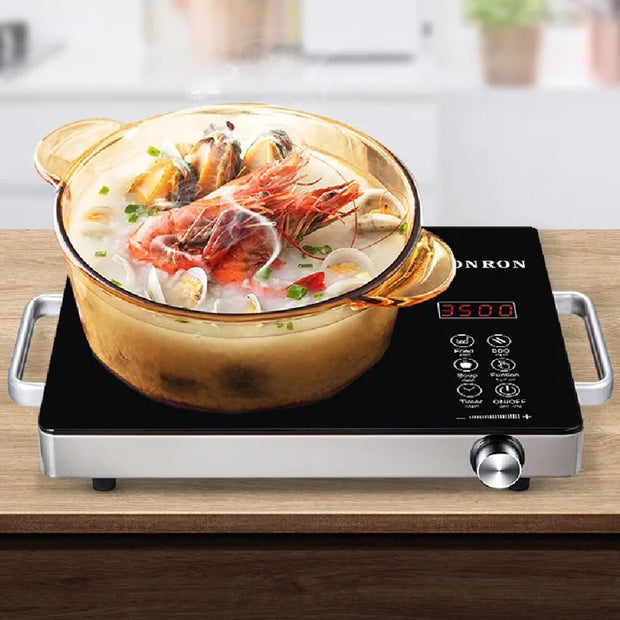 110V-220V Electric Pottery Stove Cooking Hot Pot Porridge Soup Frying Barbecue Induction Cooker 3500W