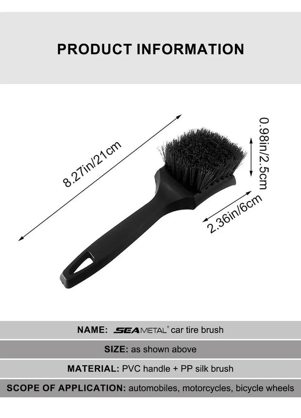 SEAMETAL Car Tire Wheel Rim Cleaning Brush Detailing Brushes Washing Brush Tool Universal Wheel Tire Car Cleaning Accessories