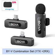 BOYA BY-V Professional Wireless Lavalier Mini Microphone for iPhone iPad Android Live Broadcast Gaming Recording Interview Vlog