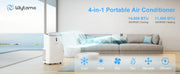 Air Conditioners 14,000 BTU, Cool, Heat, Dehumidifier & Fan 4 in 1 Portable AC Unit, Room Air Conditioners Portable Up