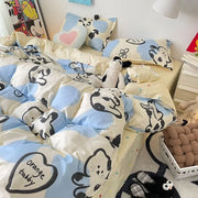 4 stuks/set Kawaii Anime Cartoon Doraemon Beddengoed Quilt Cover Student Beddengoed Zacht Microvezel Bedsprei Lichtgewicht Dekbedovertrek Geschenken